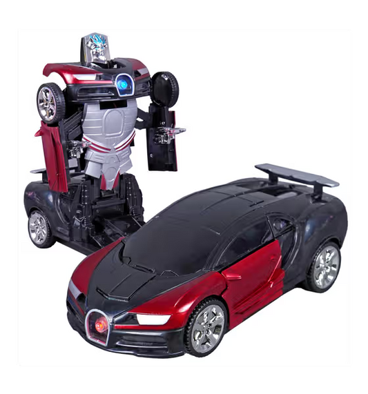 Auto Transformer Robot Car Toy with Lights, Music & Action