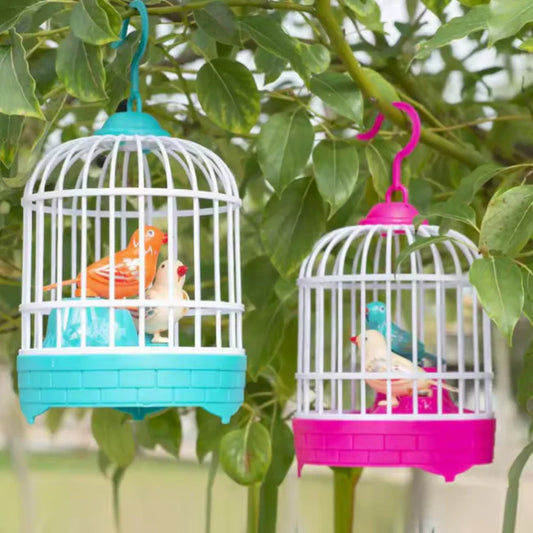 Musical light Bird cage with 2 birds