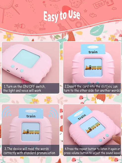 Education English Talking Flash Cards Learning Machine With Sound For Kids
