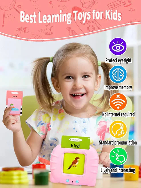 Education English Talking Flash Cards Learning Machine With Sound For Kids
