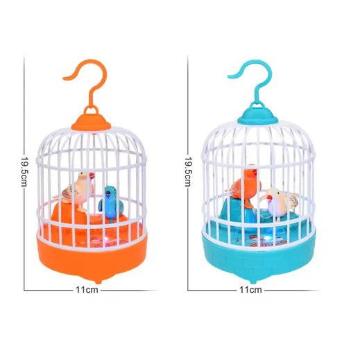 Musical light Bird cage with 2 birds