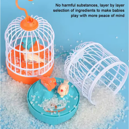 Musical light Bird cage with 2 birds
