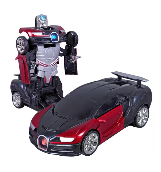 Auto Transformer Robot Car Toy with Lights, Music & Action