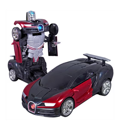 Auto Transformer Robot Car Toy with Lights, Music & Action