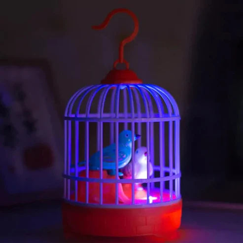 Musical light Bird cage with 2 birds