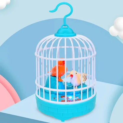 Musical light Bird cage with 2 birds